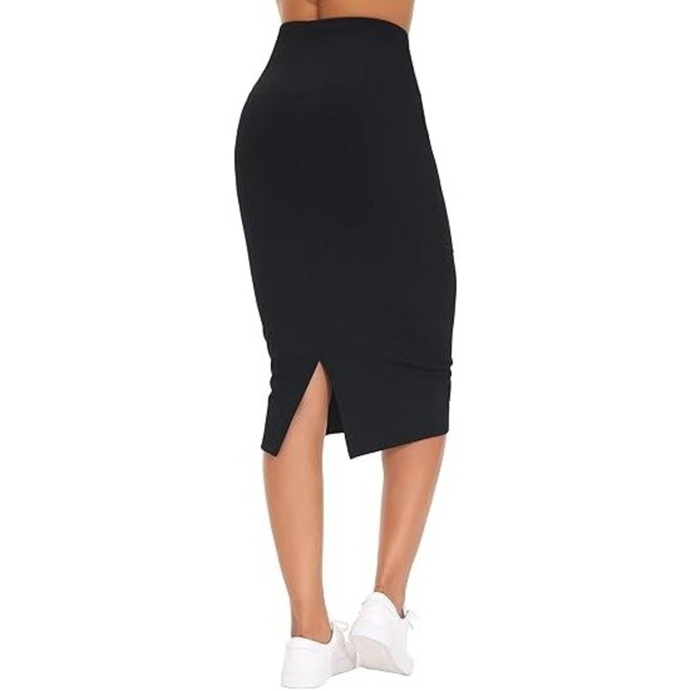 MSRP $32 THE GYM PEOPLE Women's M Black High Waist Tummy Control Pencil Skirts